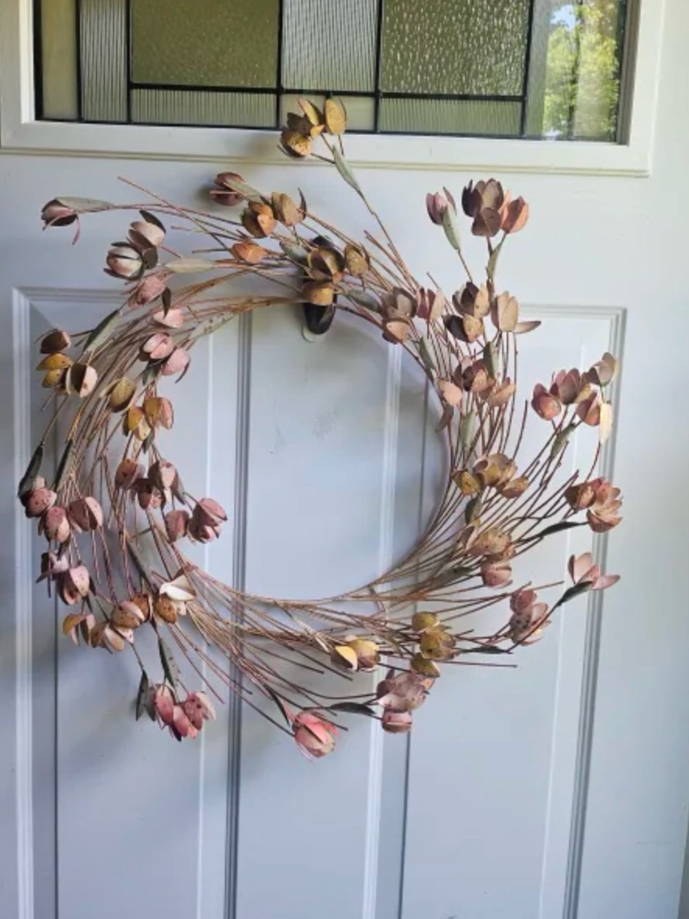 Oversized World Market Pink Metal Tulip Wreath 27” Door Hanging Indoor/outdoor